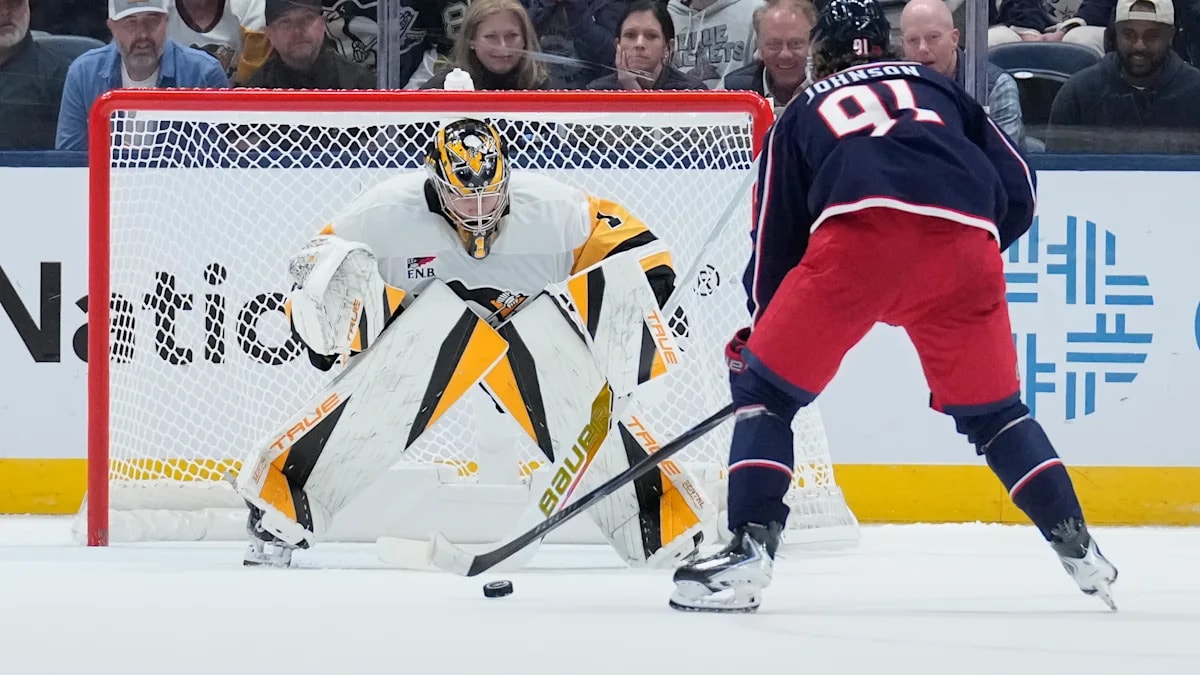 Kent Johnson’s shootout goal lifts Blue Jackets to 3-2 win over Penguins