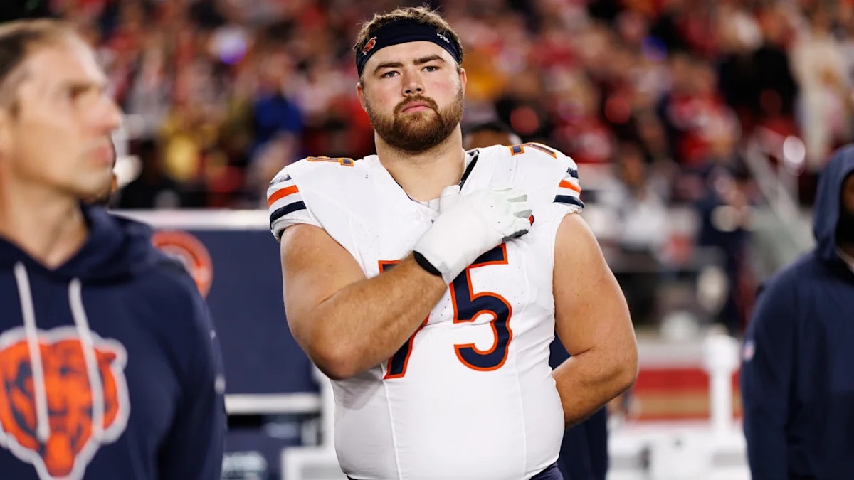 Bears activate offensive tackle Ozzy Trapilo from active/PUP, returning from patellar tendon surgery