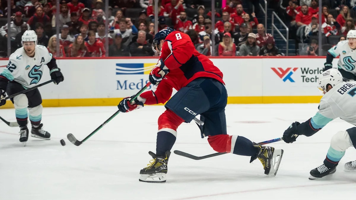 McCann’s late tie-break goal lifts Kraken over Capitals 5-3 as Ovechkin scores first of the season