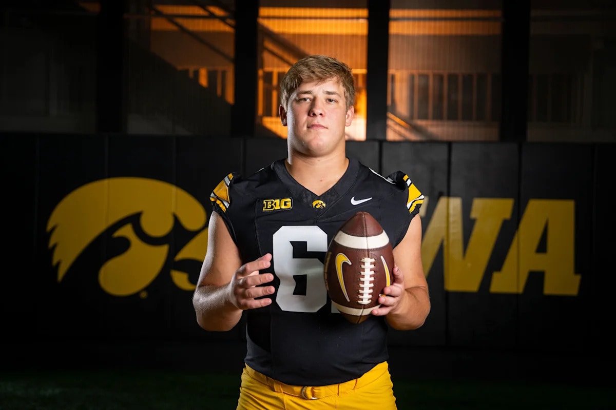 Kirk Ferentz says walk-on Cael Winter would start at center if Iowa’s opener were today