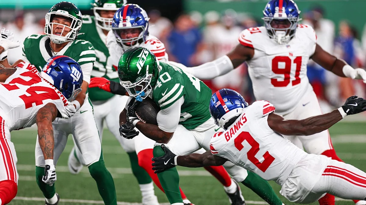 Jets rookie RB Chip Trayanum transported to hospital after neck injury in preseason opener vs. Giants