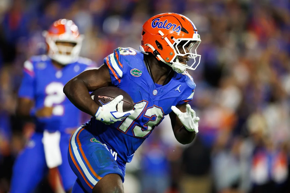 Florida running back Jadan Baugh ranked No. 19 in ESPN’s preseason top 100, lone Gators player included