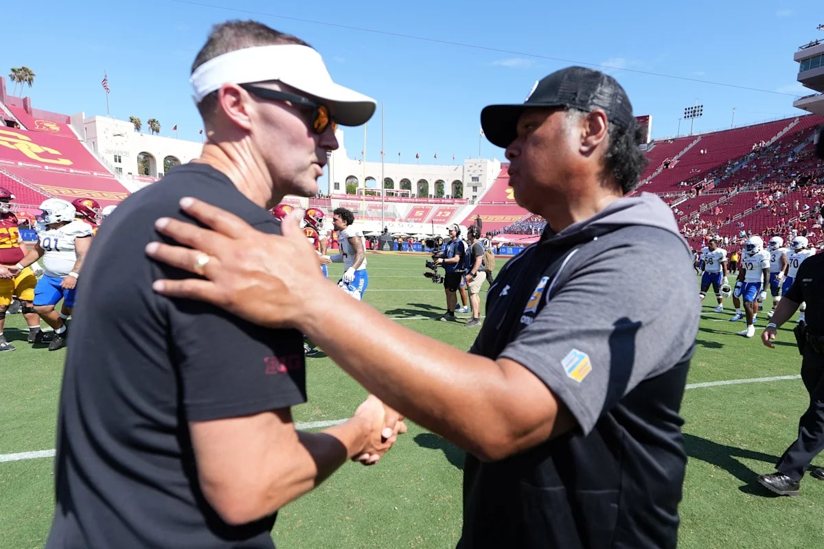 San Jose State coach Ken Niumatalolo credits USC after season-opening 42-26 loss at the Coliseum