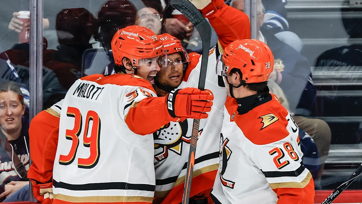 Judd Caulfield gets first NHL goal as Ducks roll Jets 5-1 in Winnipeg