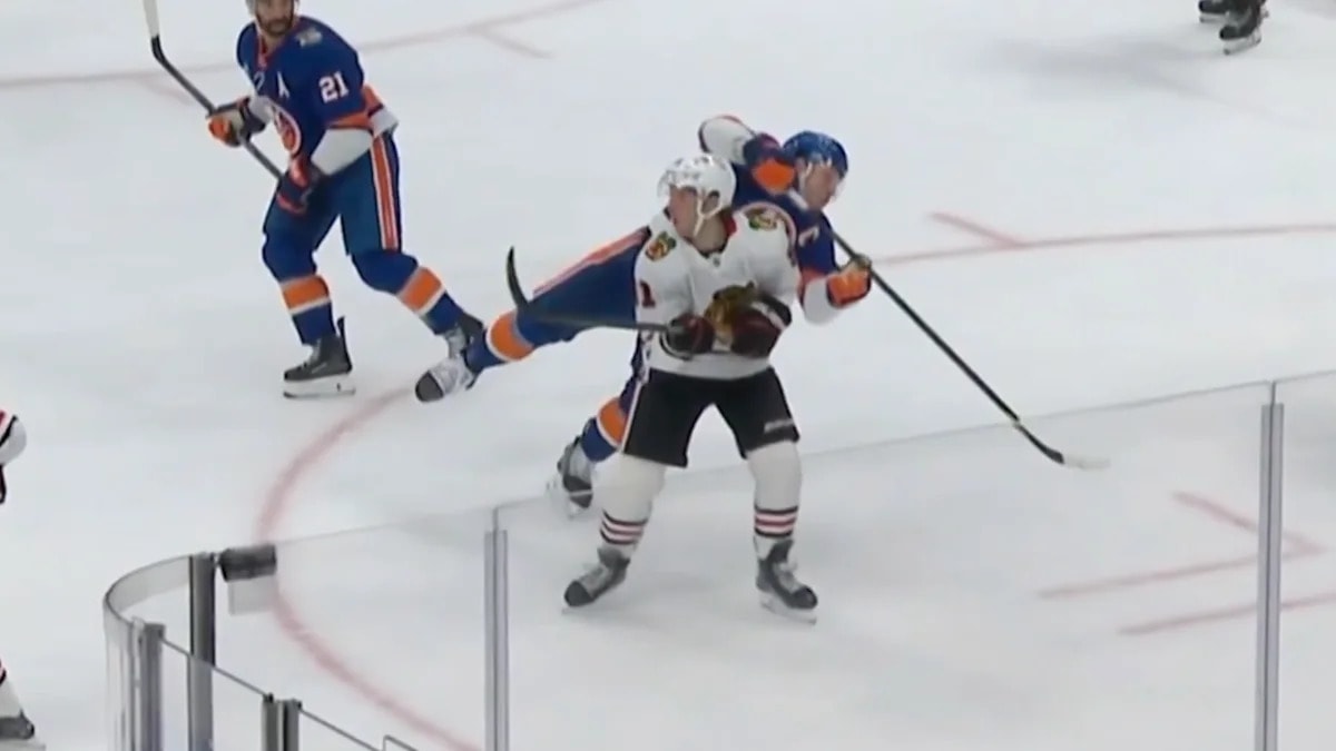 Frank Nazar gets two-game suspension for illegal head check on Bo Horvat as Islanders beat Blackhawks 4-1