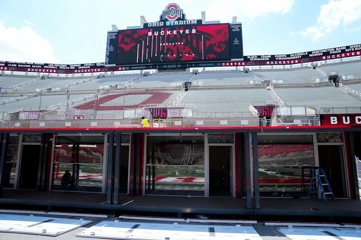 Ohio State moves toward full capacity with nine new field-level suites at Ohio Stadium