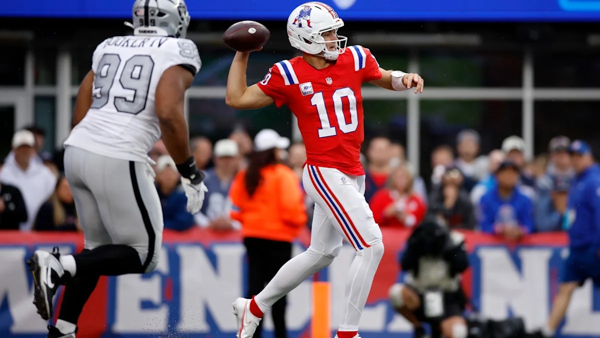 Drake Maye rebounds as Patriots deliver a big blowout over the Raiders