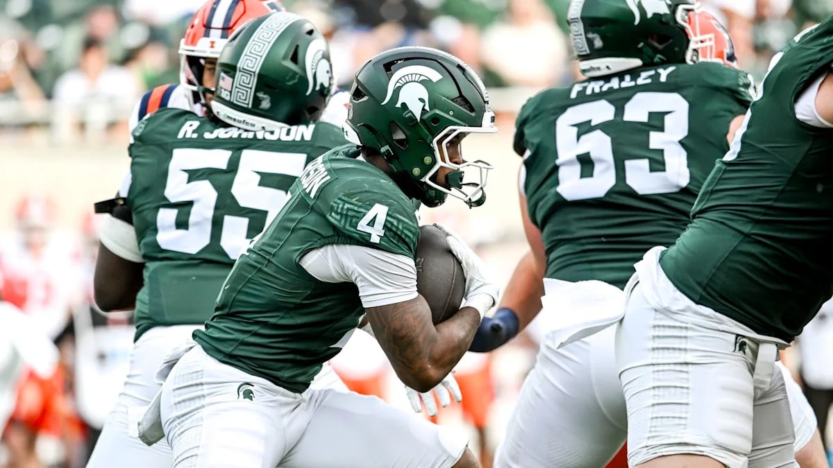 ESPN SP+ model leans toward Northwestern in Michigan State matchup, projecting a Michigan State struggle