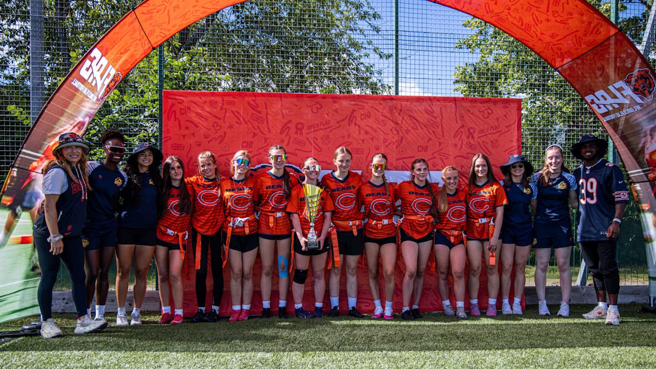 Chicago Bears welcome UK girls flag football finalists to first-ever collective championship event in Loughborough