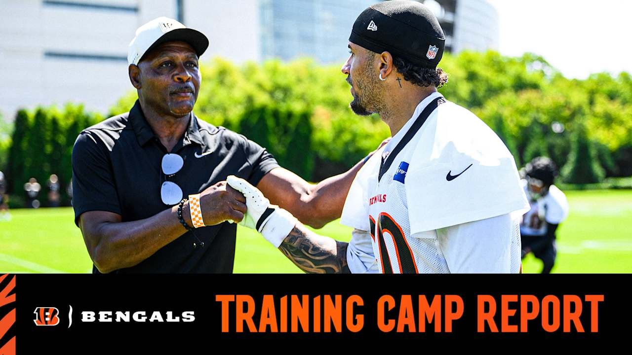 Bengals training camp brings Ring of Honor presence to the practice field, as Chase Brown connects with James Brooks