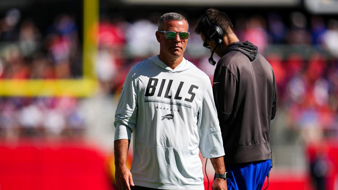 Bills GM Brandon Beane and Coach Joe Brady map out Buffalo’s 2026 roster before Tuesday’s practice