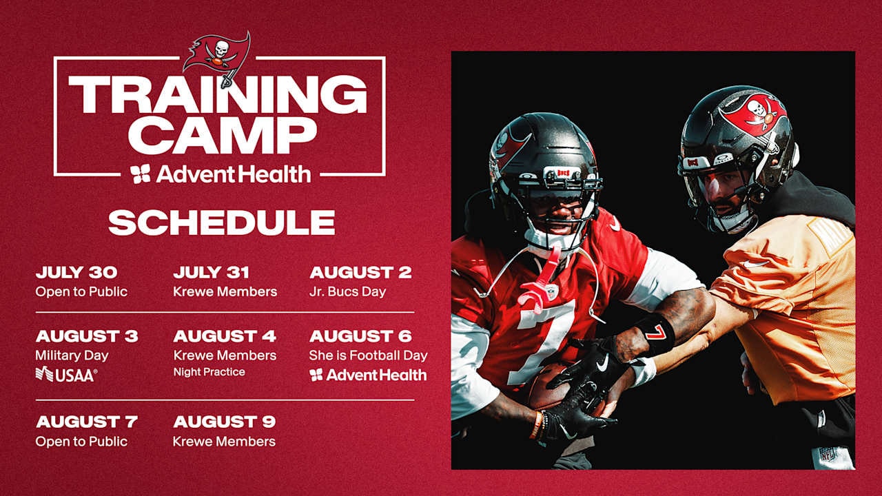 Buccaneers to Host Eight Open Practices at AdventHealth Training Center Starting July 30