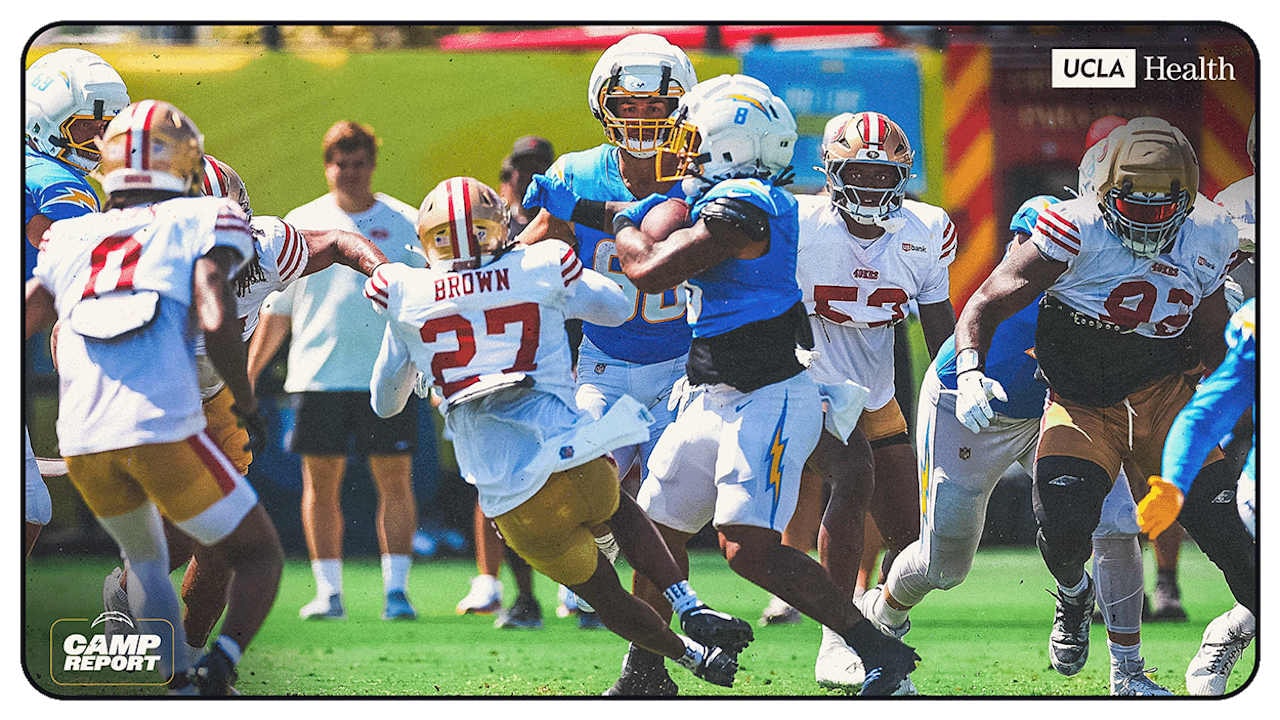Chargers Day 16 Joint Practice With 49ers Highlights Herbert Command, Hampton Effectiveness