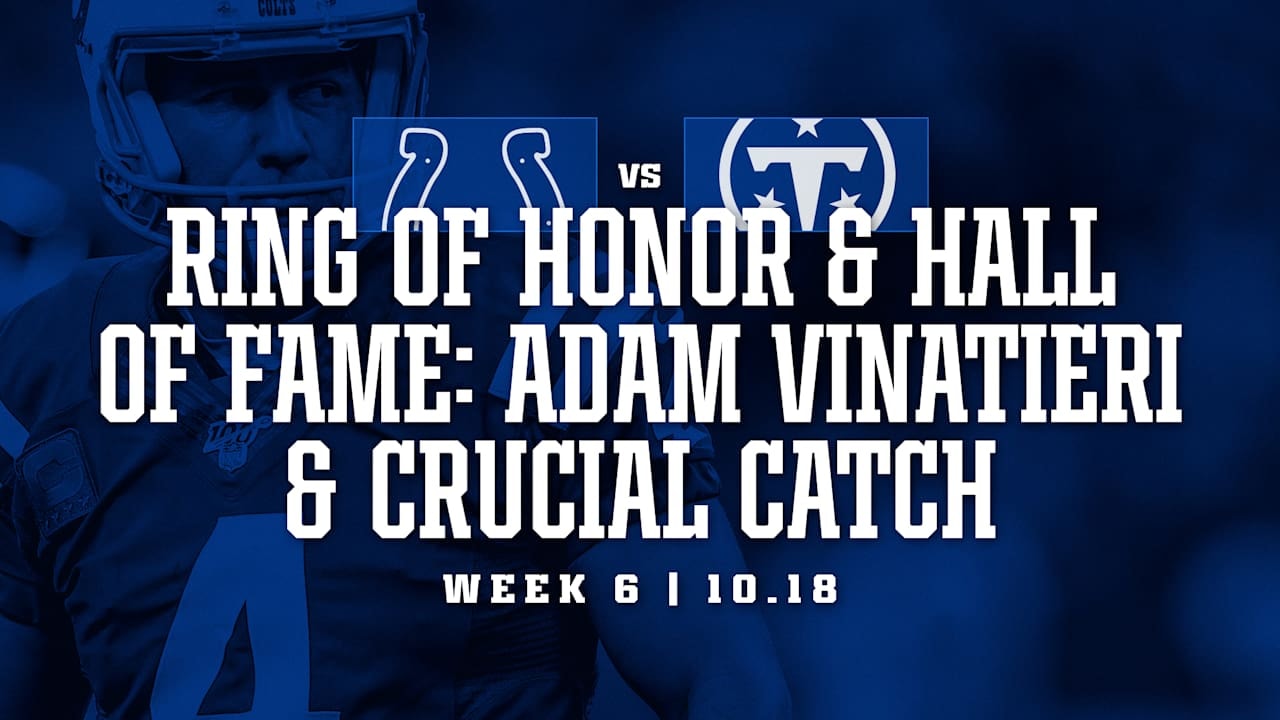 Colts will mark Sunday’s Titans game with “Crucial Catch” and an Adam Vinatieri Ring of Honor induction