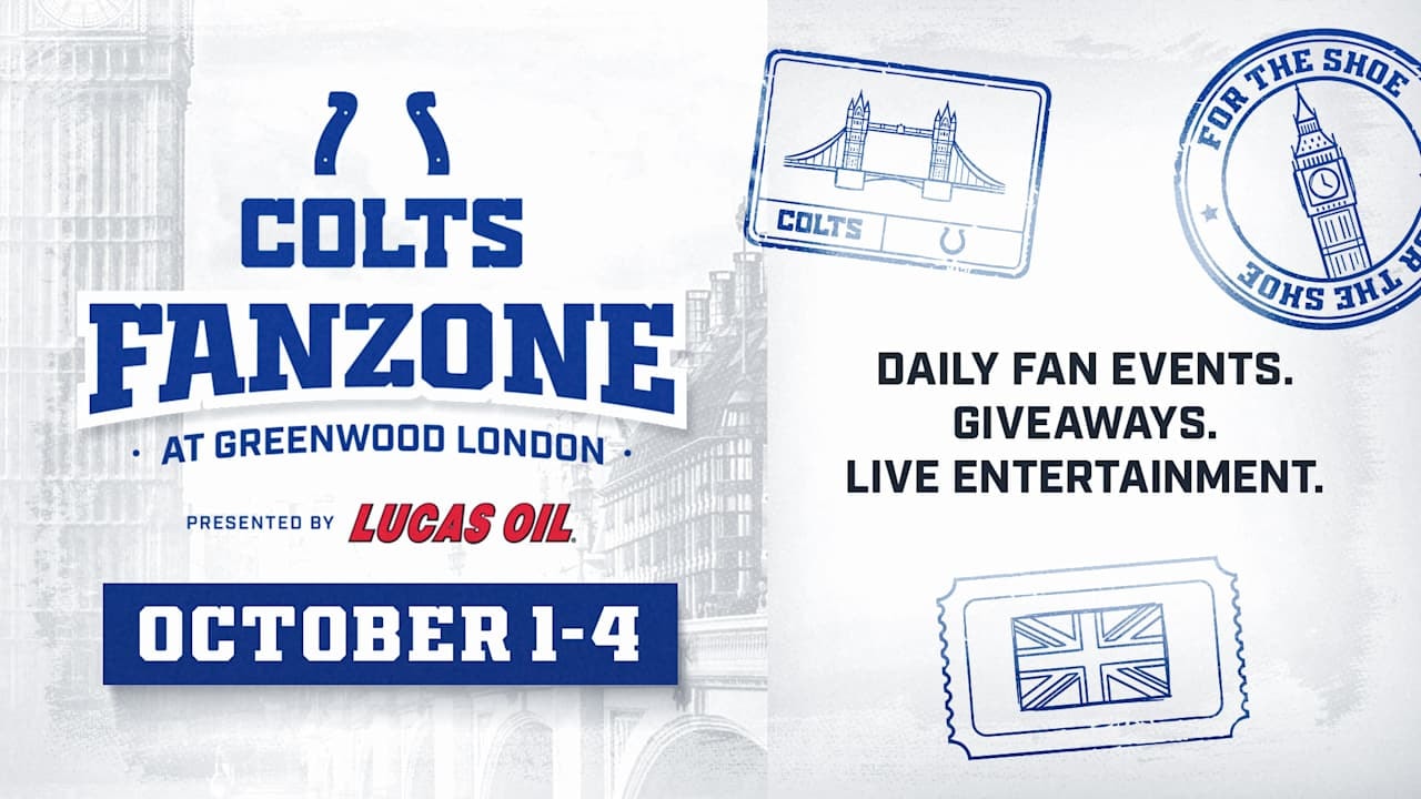 Colts Announce Official Fan Zone in London and a Downtown Watch Party in Indianapolis for Week 4