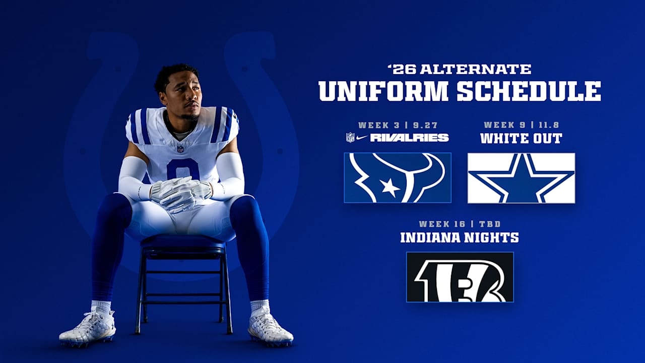 Colts unveil 2026 uniform plan built around three fan-favorite identities