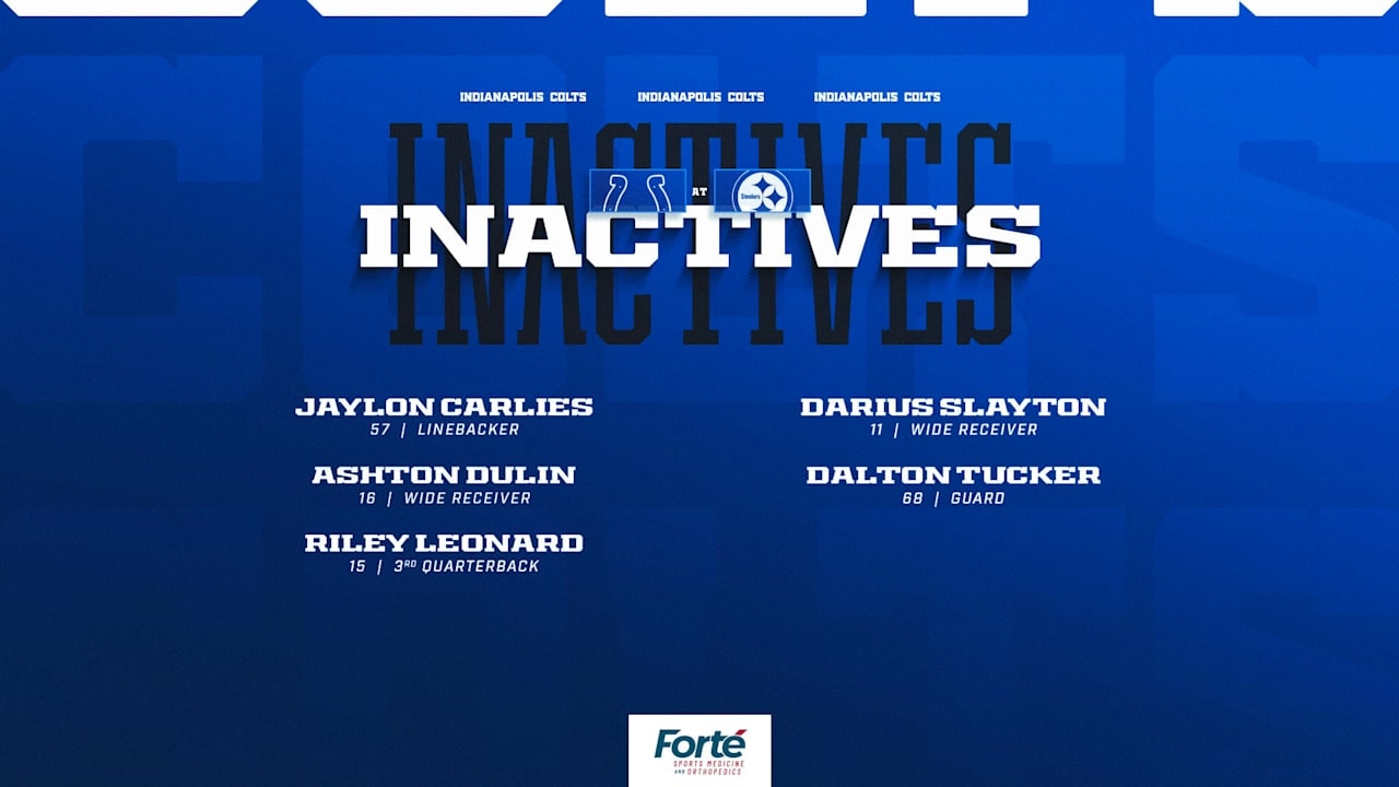 Colts list five inactive players for Week 5 at Steelers, including Dulin and Key
