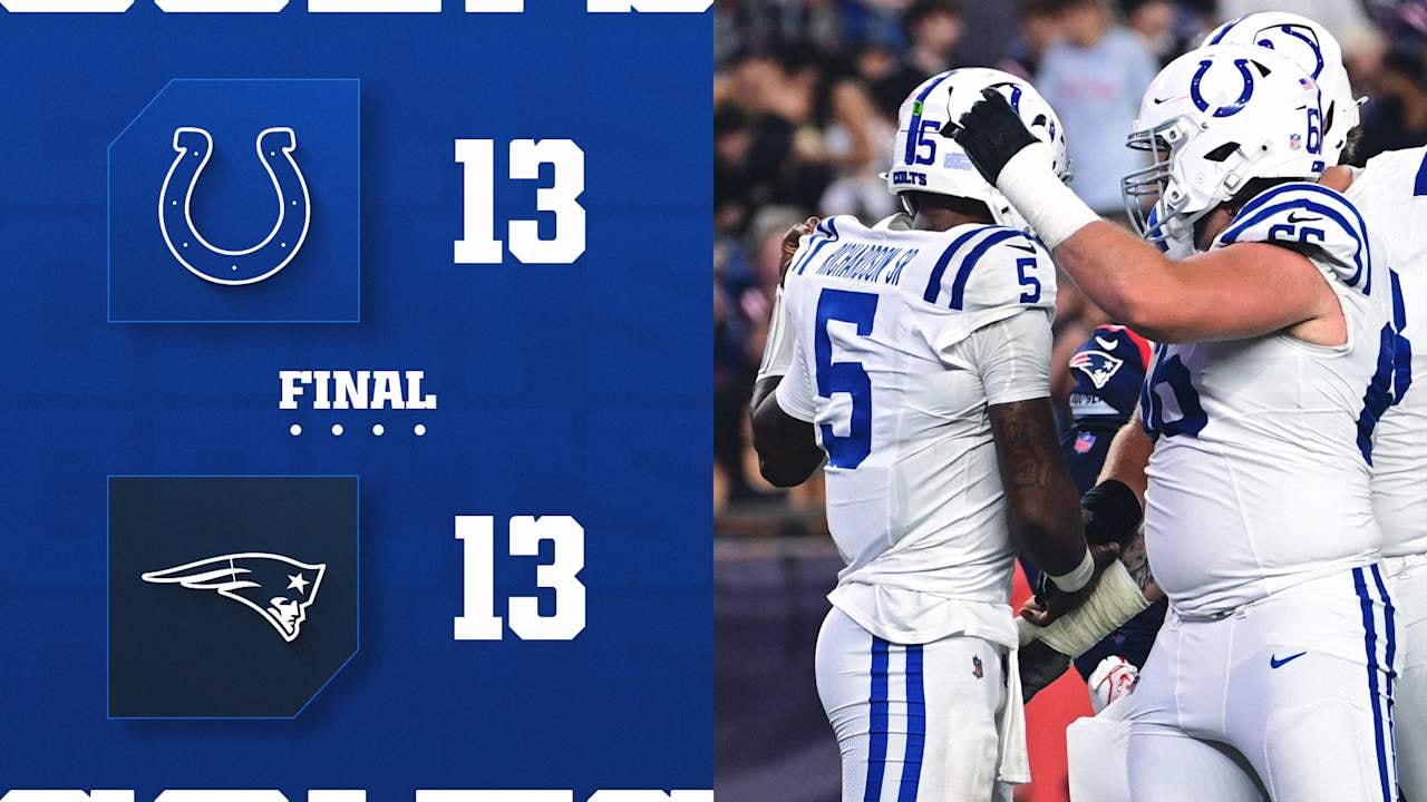 Anthony Richardson’s sharp preseason start lifts Colts to 13-13 tie with Patriots