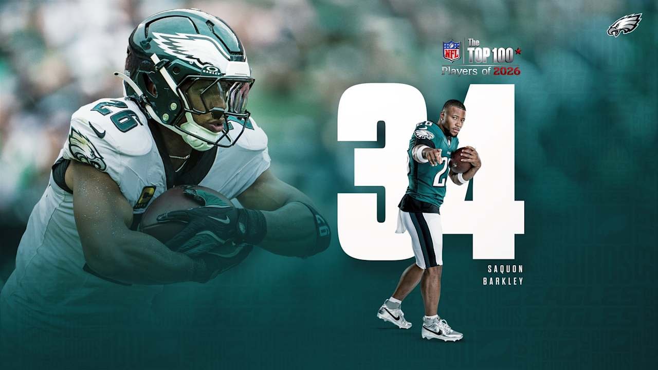 Saquon Barkley returns to the NFL’s Top 100 list at No. 34, marking his sixth straight appearance