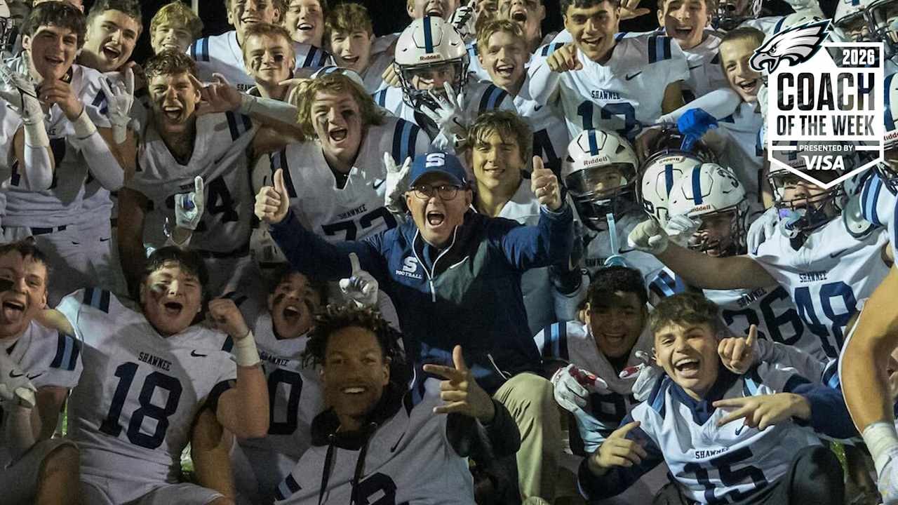 Eagles Name Tim Gushue, Shawnee High School Football Coach, as Tackle Football Coach of the Week