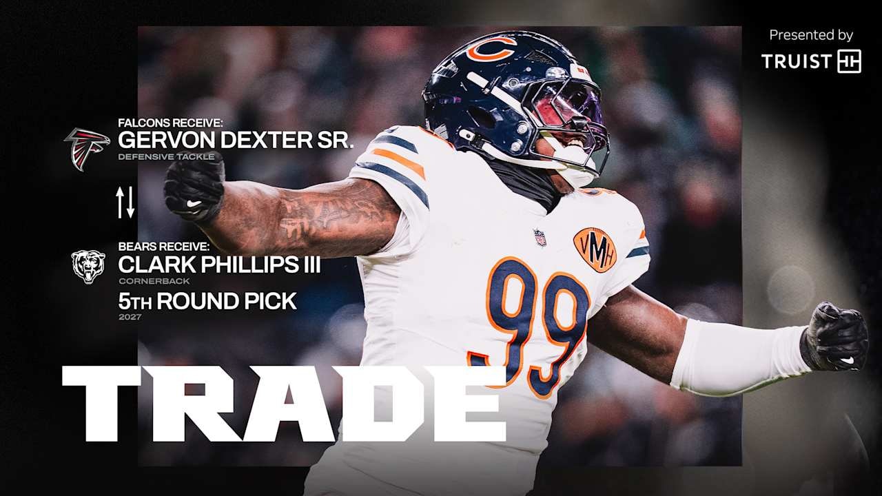 Falcons acquire DT Gervon Dexter Sr. from Bears, sending CB Clark Phillips III and a 2027 fifth-round pick to Chicago