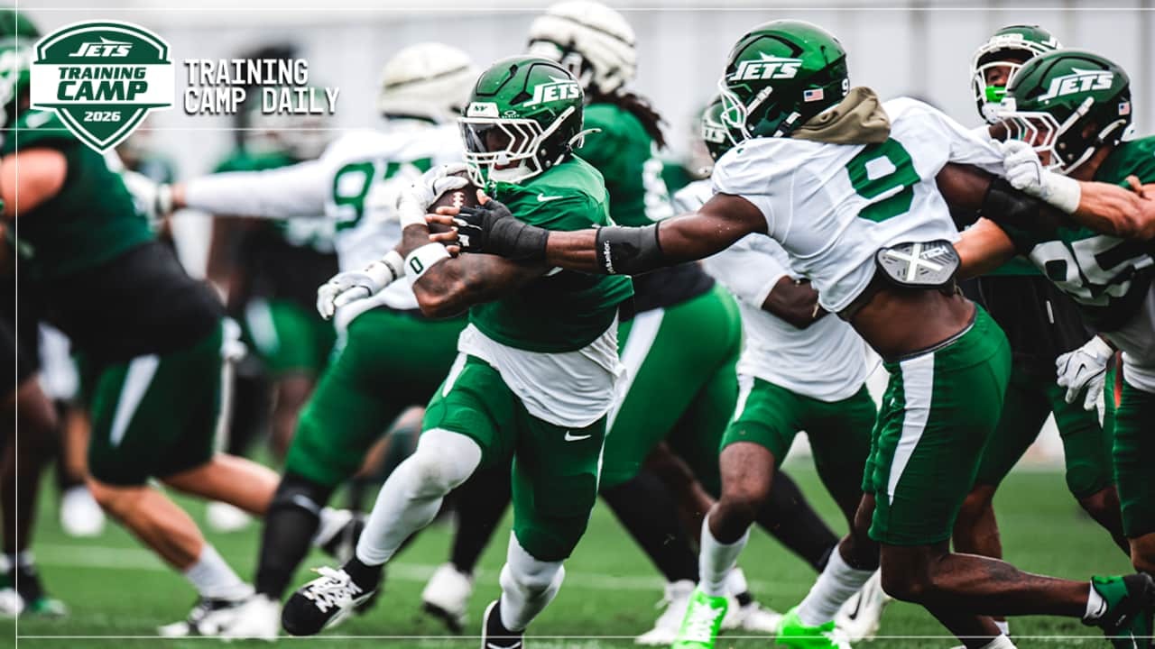 Jets Training Camp Daily: Rainy Monday Turns the Run Game Into the Focal Point, With Breece Hall Exiting Early