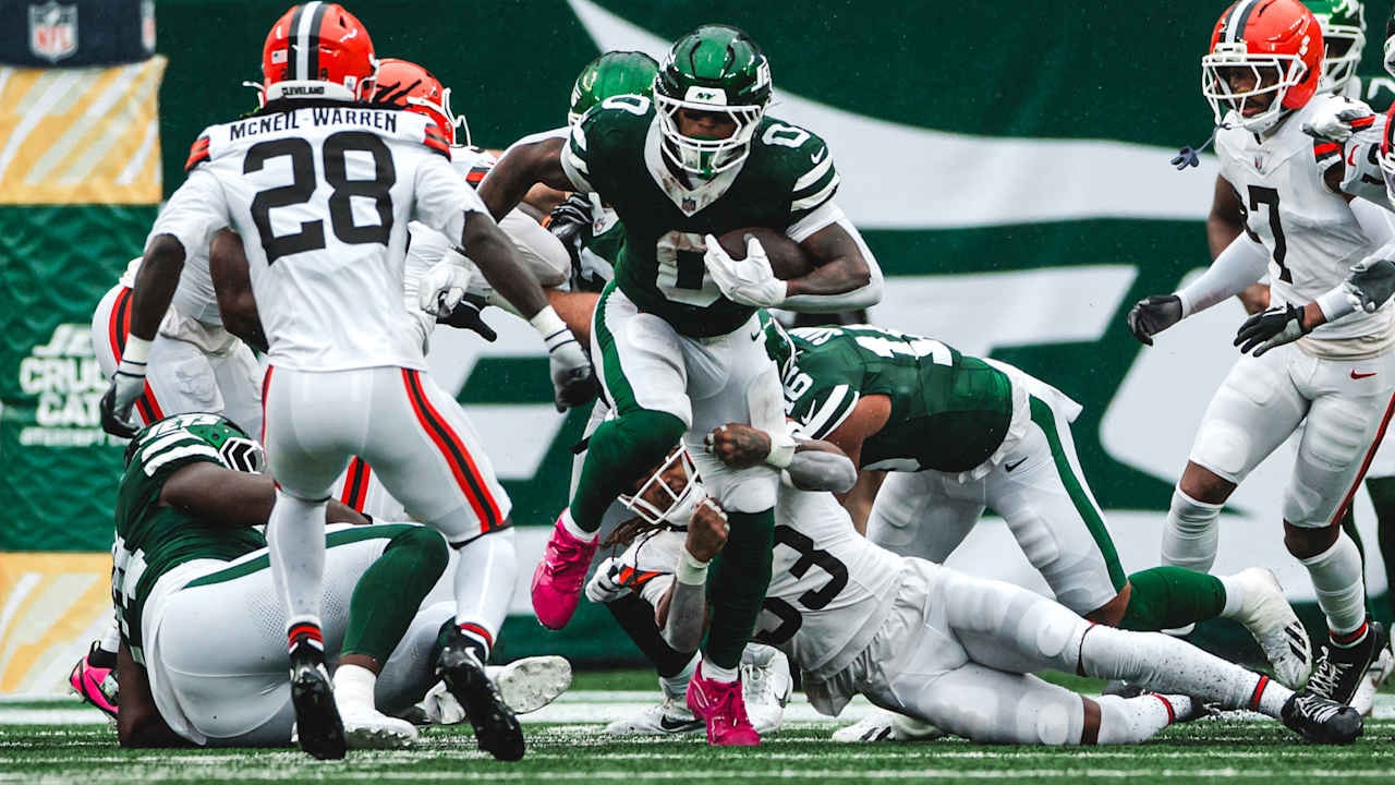 Braelon Allen finds the end zone as rain falls, Jets edge Browns at MetLife