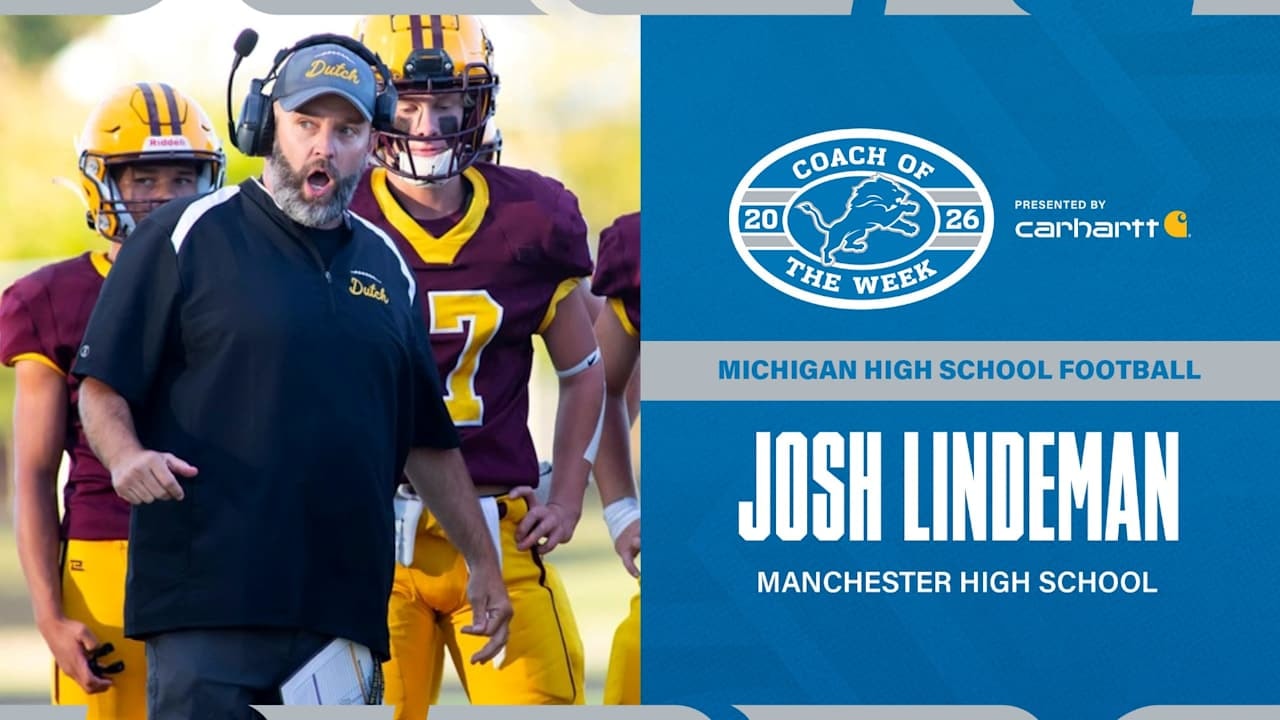 Detroit Lions name Manchester High School coach Josh Lindeman as Coach of the Week for Week 7