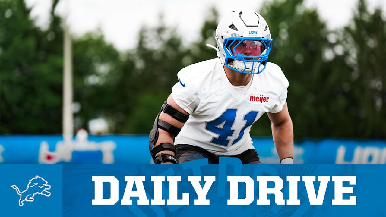 Lions’ “Daily Drive” highlights rookie LB Jimmy Rolder’s early growth as Detroit keeps challenging CB Terrion Arnold
