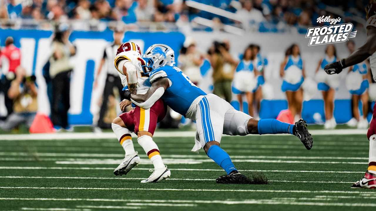 Lions rookie edge Derrick Moore returns from a groin setback to make an early preseason impact