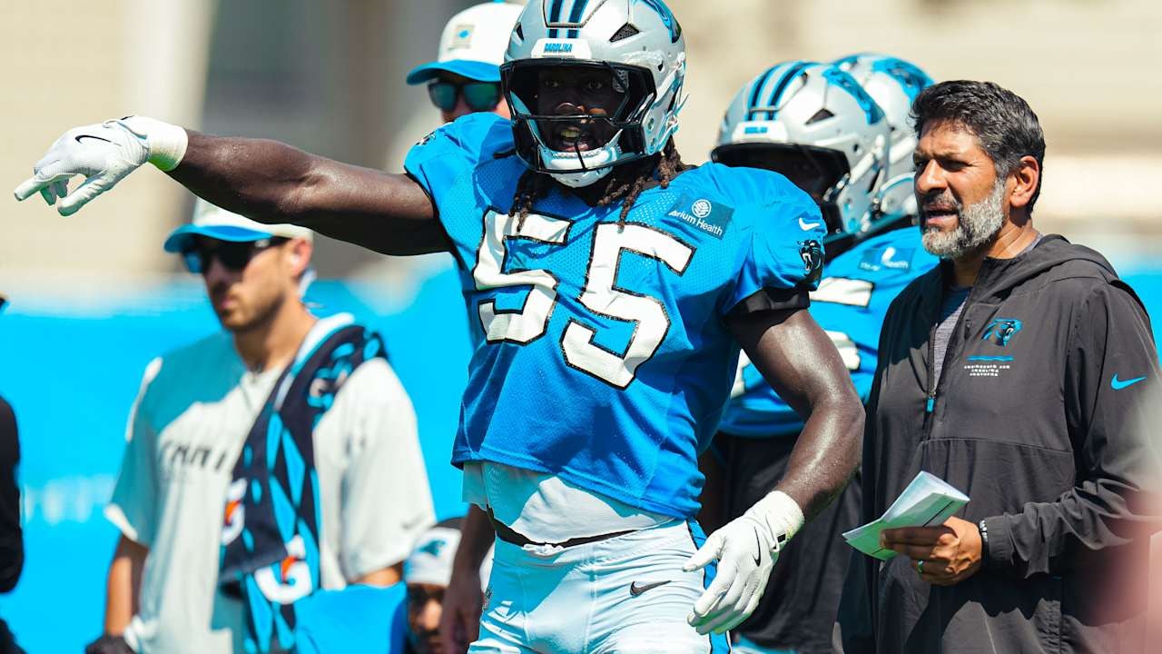 Devin Lloyd keeps prying the ball loose in Panthers practice drills