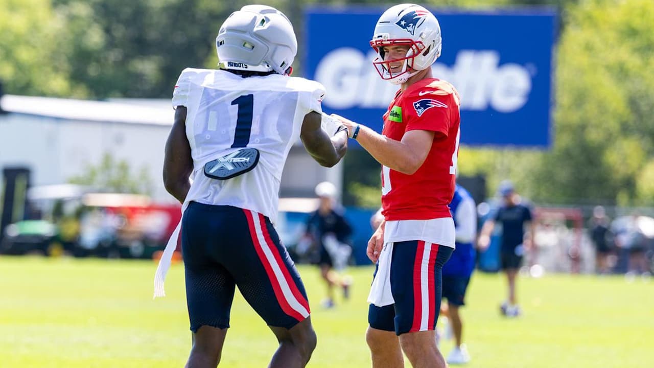 Patriots training camp: Drake Maye and A.J. Brown keep building a deeper connection
