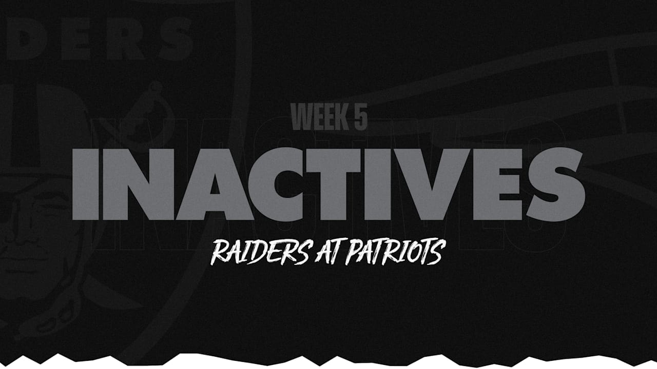 Raiders publish Week 5 inactive list for Patriots matchup