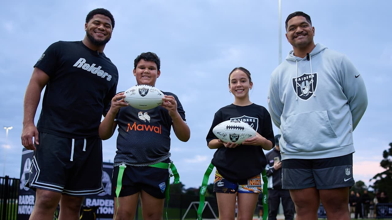 Raiders linemen Jonah Laulu and Atonio Mafi continue NFL’s international outreach with stop in Sydney