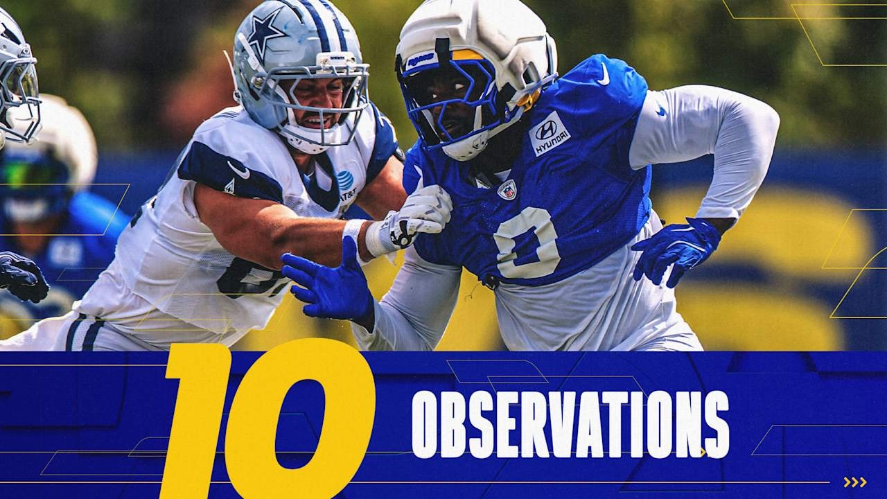 Rams and Cowboys trade looks in first joint practice, spotlighting pass game, pass rush