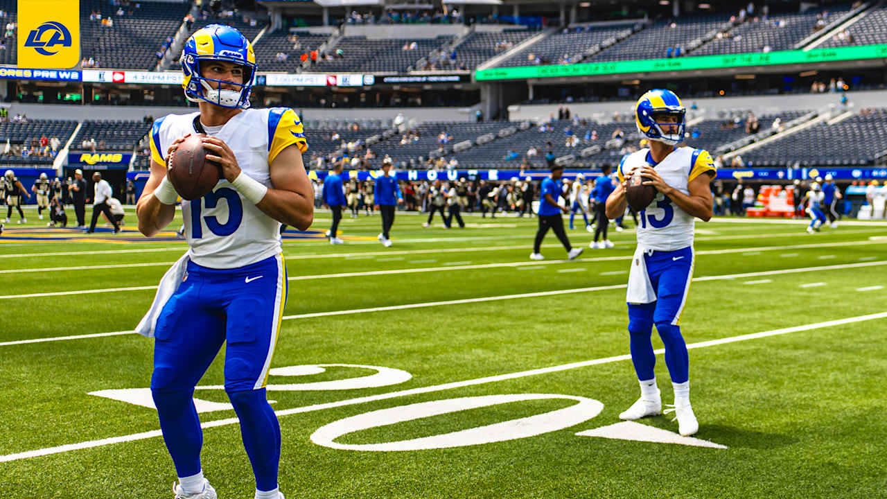 Sean McVay says Rams will start 2026 with three quarterbacks on the 53-man roster, but reps plan is still being finalized