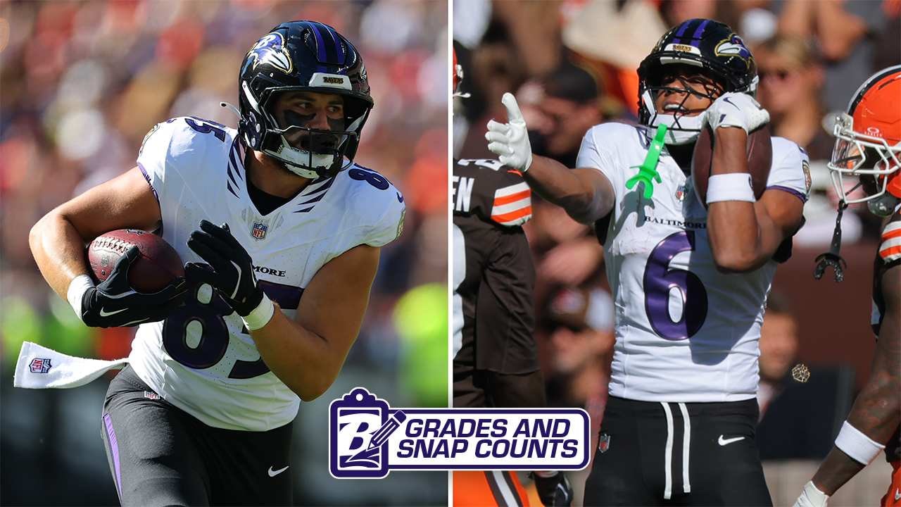 Grades & Snap Counts: Two Offensive Rookies Earn Early Roles for the Ravens in Cleveland