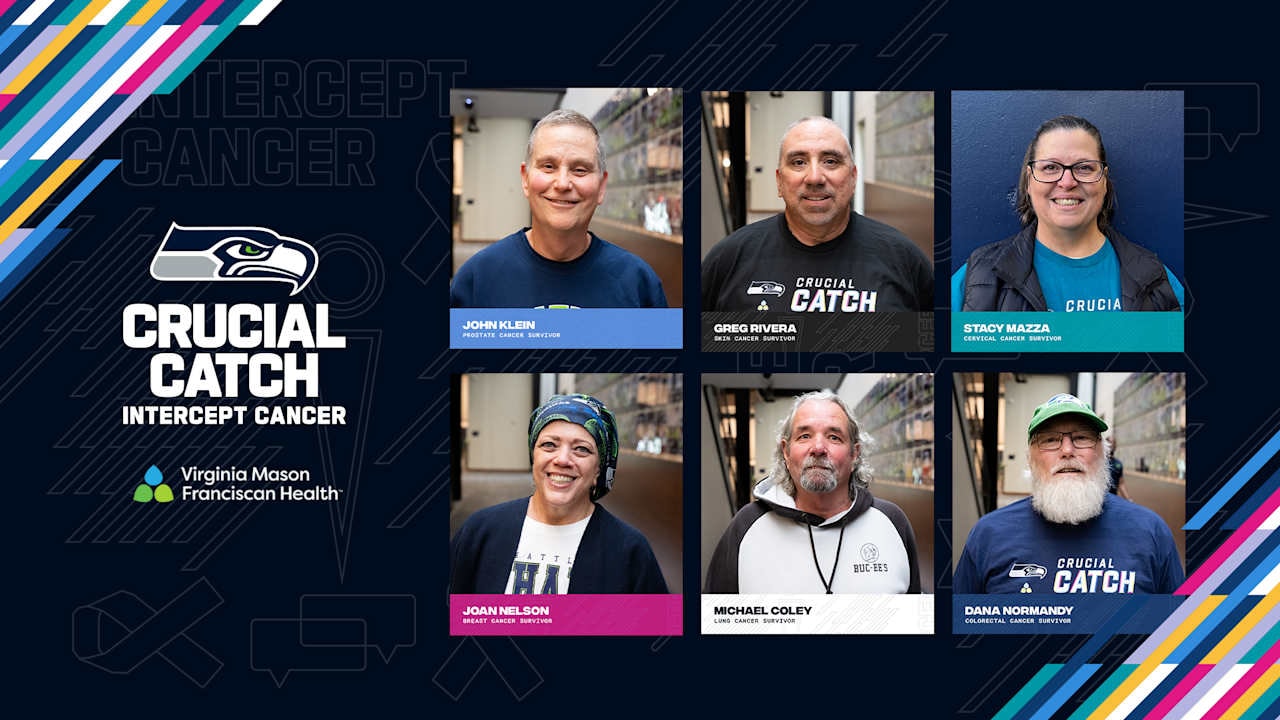 Seahawks spotlight cancer survivors during Crucial Catch month at Virginia Mason Franciscan Health practice visit