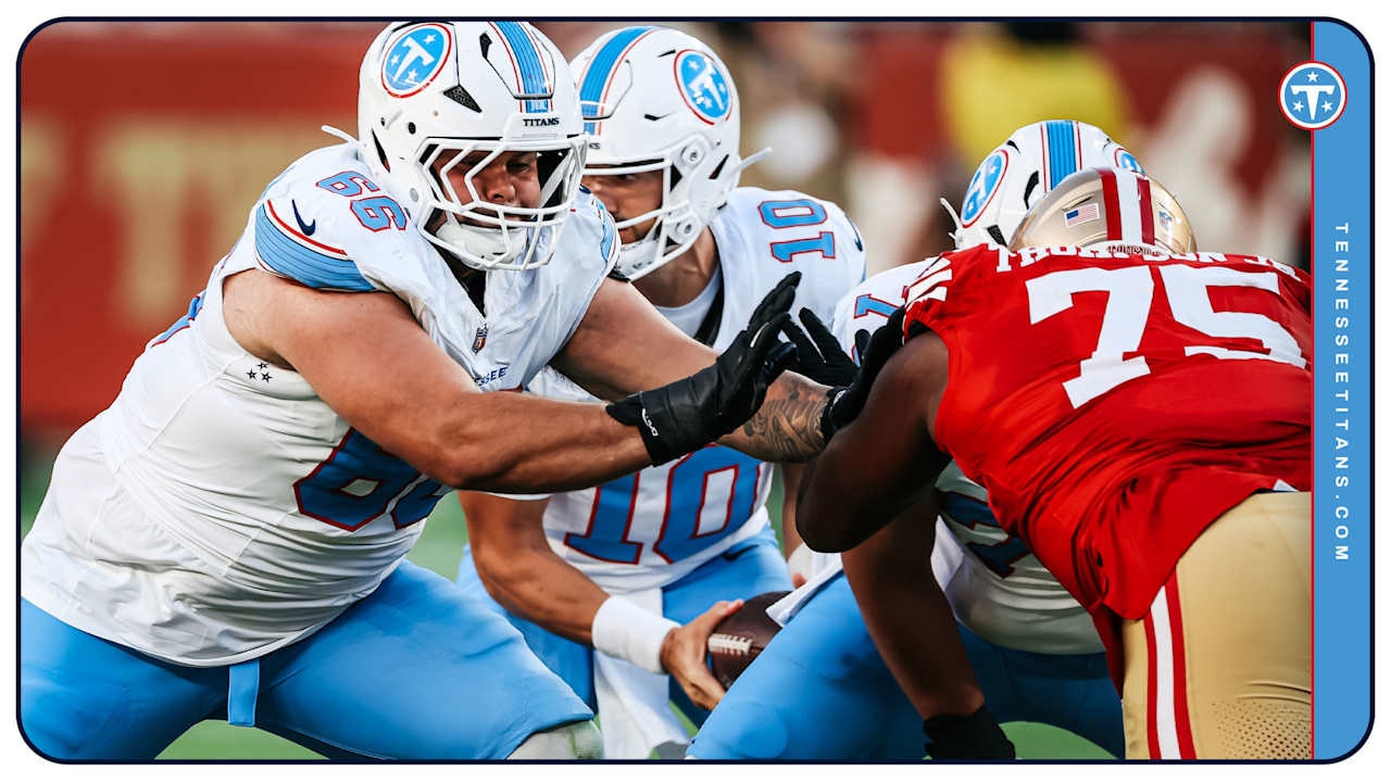 Titans rookie guard Fernando Carmona Jr. leans into a physical style as training camp heats up