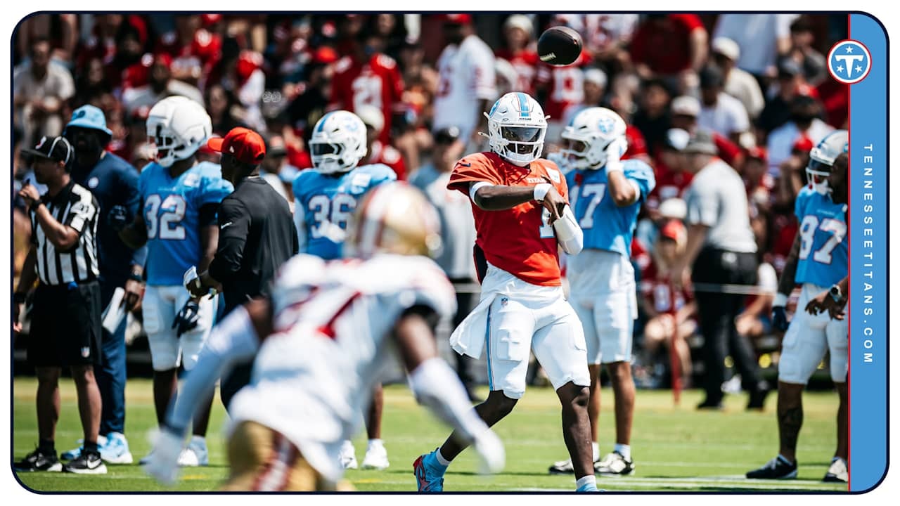 Titans and 49ers trade looks in joint practice at Santa Clara, with emphasis on early timing, physicality, and situational execution