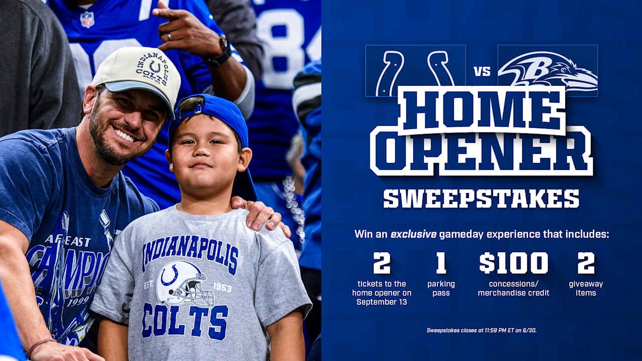 Colts Announce 2026 Home Opener Sweepstakes for Colts-Ravens at Lucas Oil Stadium