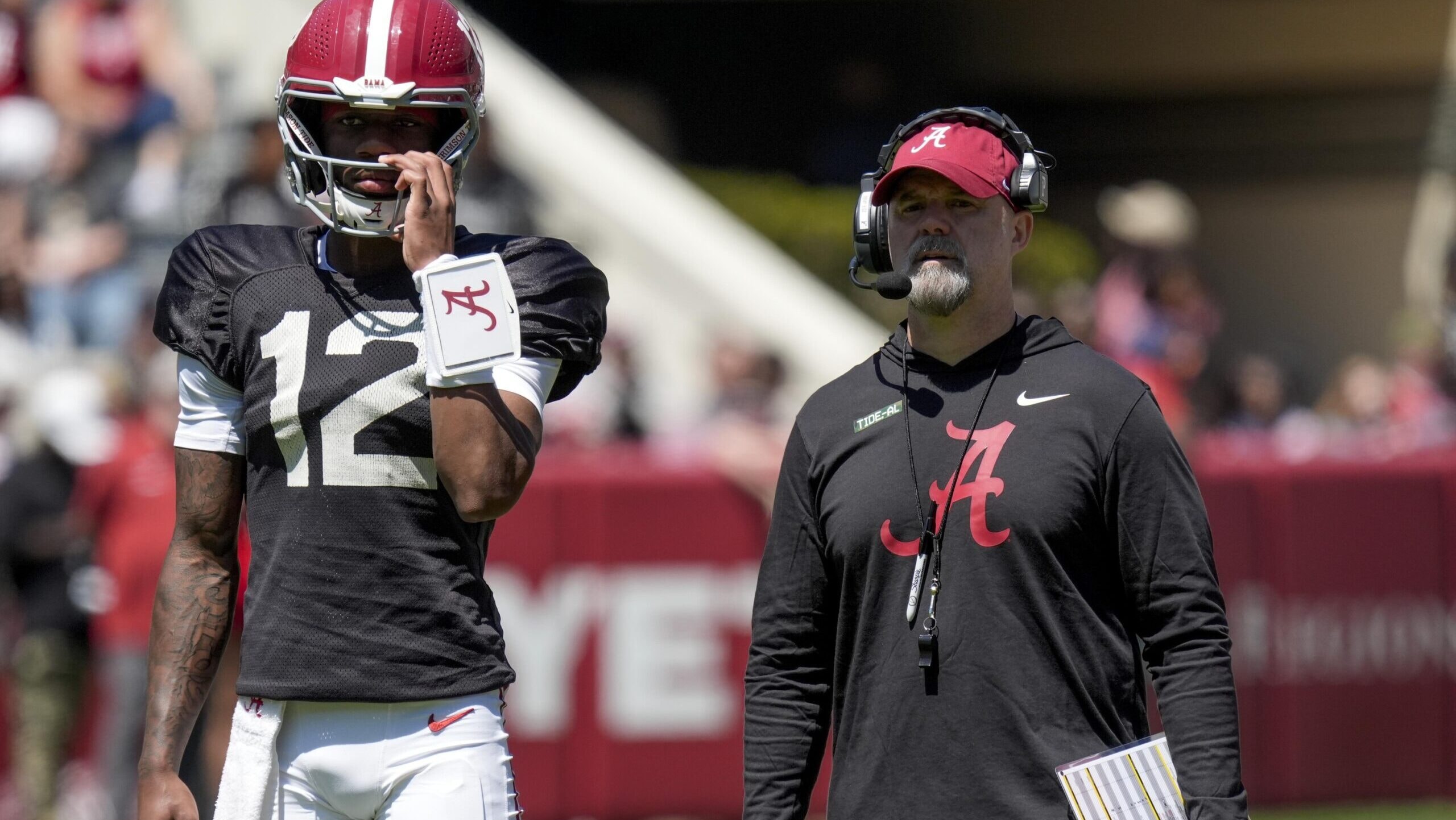 Alabama OC Ryan Grubb says QB battle remains unsettled early in fall camp