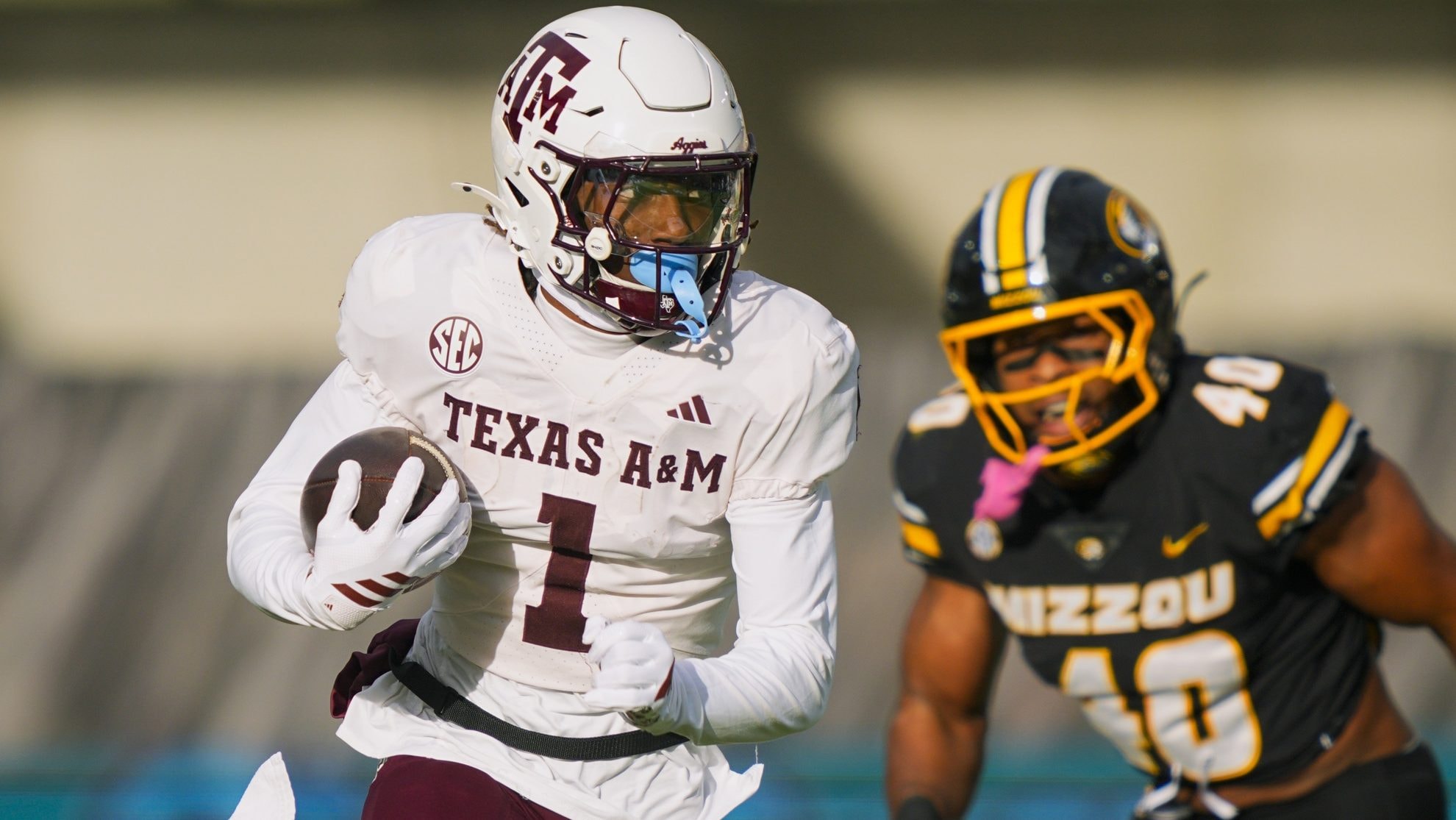 Mario Craver highlighted as part of Texas A&M’s SEC receiving picture for 2026